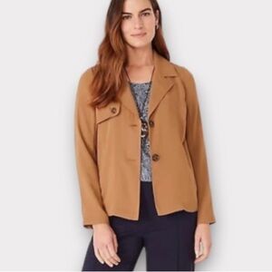 J. Jill Wearever Collection Easy Care Trench Jacket Saffron NWT